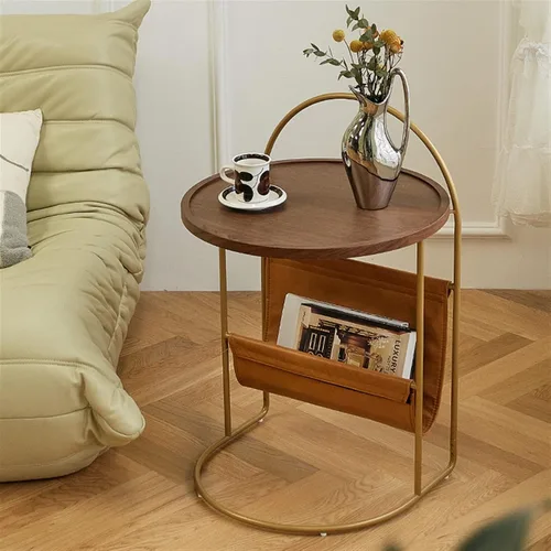 Vista 7 de Mesa auxiliar para sala de estar, sofá, mesa auxiliar redonda, decoración del hogar, mesa de café pequeña retro, sala de estar, oficina, sofá