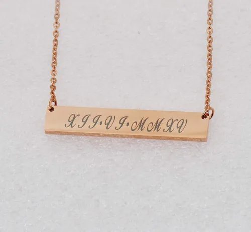 Vista 2 de Aoloshow Collar de barra de coordenadas de ubicación personalizada, regalo para mamá