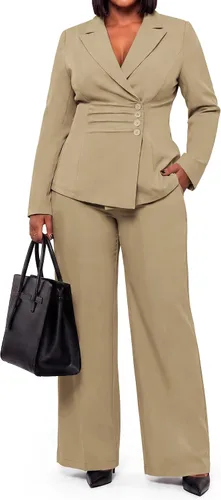 Vista 11 de CXXQ Conjunto de 2 piezas para mujer, talla grande, para negocios, casual Negro