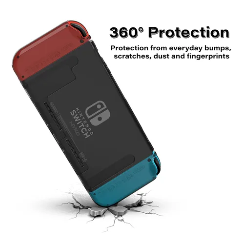 Vista 3 de Nyko Dockable, Thin Protective Hard Portable Travel Carry Shell Case with Tempered Glass Screen Protector for Nintendo Switch (Smoke)