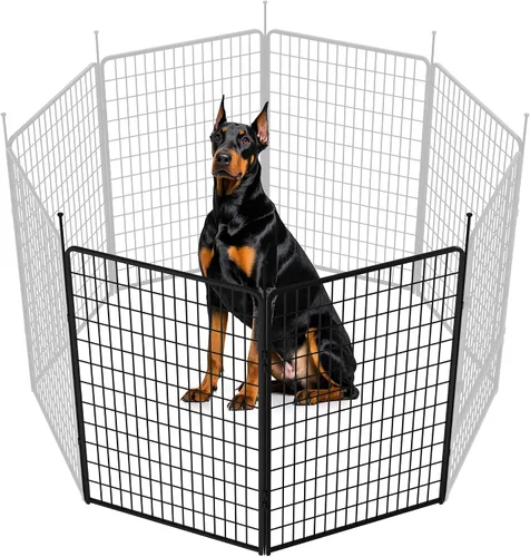 Vista 30 de SunsGrove - Cerca para perros para exteriores, corral resistente de 32 pulgadas con 2 paneles para perros pequeños y medianos, cerca de juego