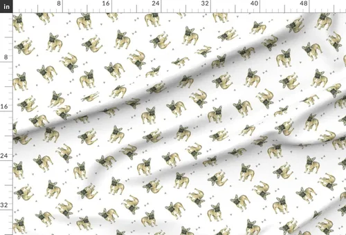 Vista 2 de Spoonflower Tela – Bulldogs franceses Bulldog Frenchie Frenchies Perros Cachorro impreso en tela de gasa Fat Quarter – Ropa de moda de costura