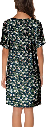 Vista 4 de Kabento Camisones para mujer, de algodón suave, para dormir, de manga corta, tallas S-XXL