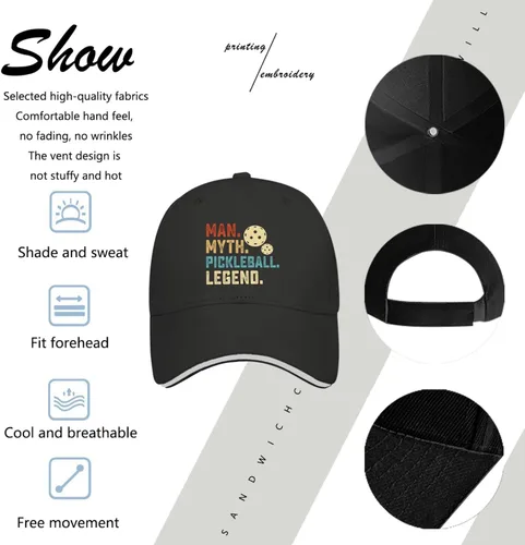 Vista 6 de Lreilki Dad Hat Man Myth Pickleball Legend Dad Hat, Graphic Hat for Women