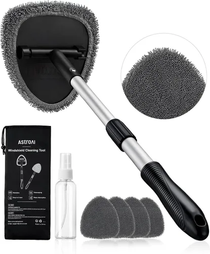 Vista 11 de AstroAI - Limpiador de parabrisas, limpiador de microfibra para ventanas de automóviles con 4 almohadillas de microfibra reutilizables, lavables