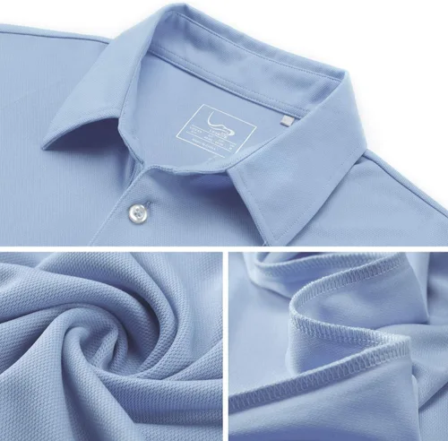 Vista 4 de EAGEGOF Polo de golf para hombre, manga corta, para deportes, ocio, suave, para adultos, para deportes al aire libre