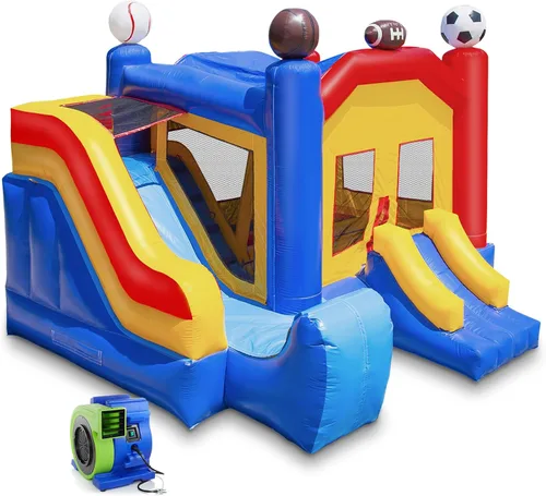 Vista 11 de Castillo inflable de grado comercial Cloud 9 con tobogán y soplador - 100% PVC, 16' x 17' de saltador inflable