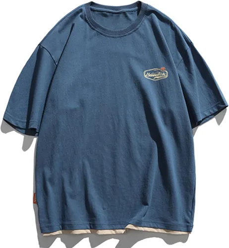 Vista 2 de Aelfric Eden Camisetas de gran tamaño para hombre, con estampado gráfico, cuello redondo, algodón