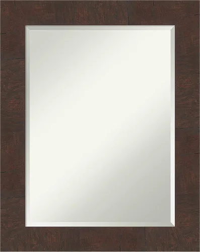 Vista 31 de Amanti Art Espejo de baño marrón para sobre lavabo, espejo rectangular de 24x20 Caleb Brown para tocador, marco rústico pequeño de estilo campestre