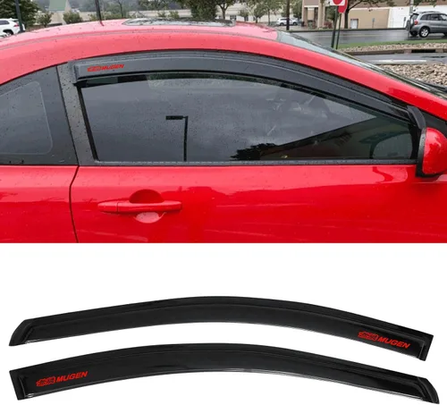 Vista 2 de Visera de ventana compatible con Civic 2DR Coupe 06-11, deflector de ventilación de ventana lateral, acrílico teñido de humo oscuro, estilo cinta