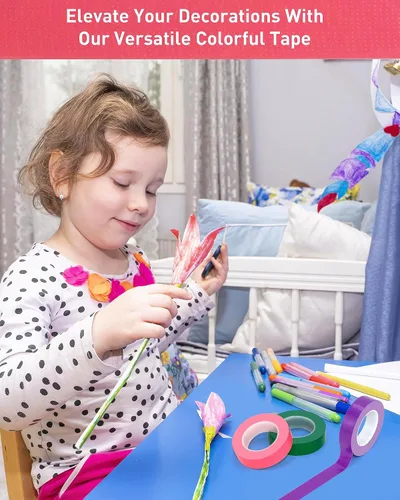 Vista 7 de 3 rollos de cinta adhesiva de color, tubería de agua multiusos impermeable, codificación de colores, cinta multifuncional para manualidades y arte