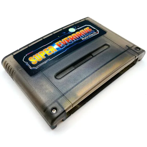 Vista 3 de Super Everdrive 800 In 1 EU Shell Game Cartridge For SNES Super Nintendo 16 Bit Console - Clear Black