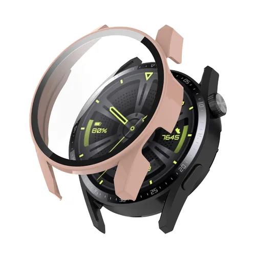 Vista 14 de AISPORTS Paquete de 2 fundas protectoras compatibles con Huawei Watch GT 3 de 1.811 in, carcasa rígida de policarbonato HD, película de vidrio negro