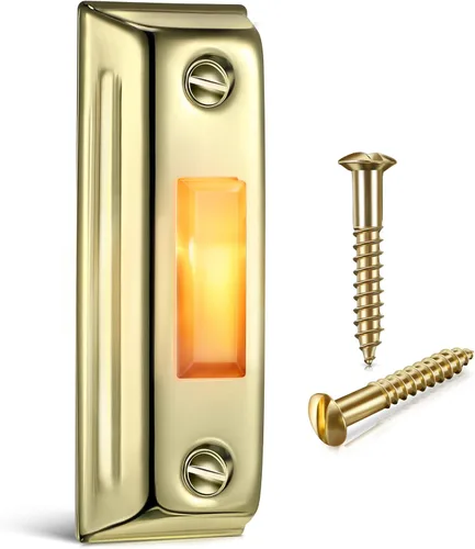Vista 10 de Dreyoo Botón de timbre de puerta de metal, botón de timbre de puerta con cable de metal resistente con luz LED montada en la pared, botones