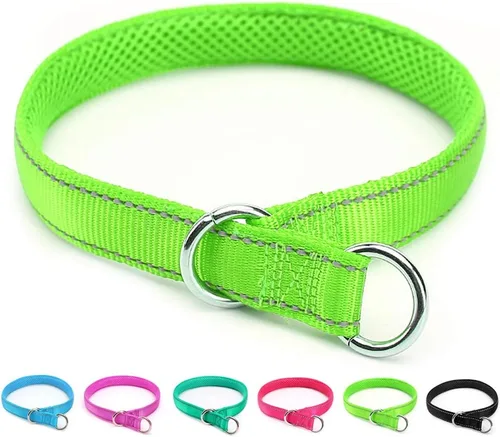 Vista 16 de Collar reflectante para perro, collar de perro con lazo para perros de 20 a 38 libras, collares de nailon con acolchado suave para entrenamiento