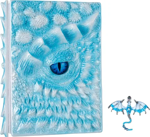 Vista 22 de Diario 3D en relieve de ojo de dragón en relieve, cuaderno grabado de resina, cuaderno Dnd para los amantes de los dragones, papel en blanco, bloc