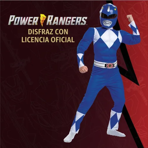 Vista 4 de Disfraz de Ranger azul para niños de Power Rangers