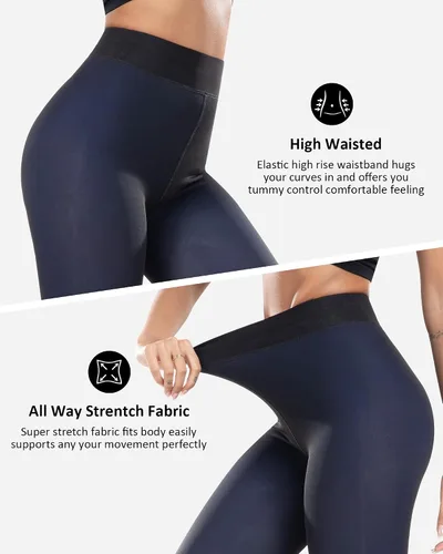 Vista 53 de NORMOV - Leggings con forro de vellón cálido para mujer, de invierno, mallas gruesas, de terciopelo, térmicas