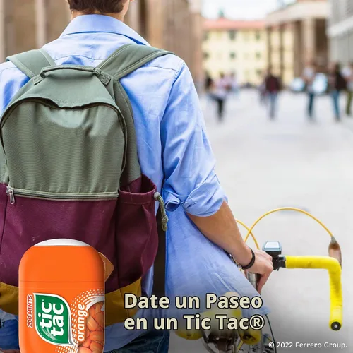 Vista 4 de Tic Tac, Menta con sabor a naranja, 8 unidades, refresco para llevar, 3.4 onzas cada una