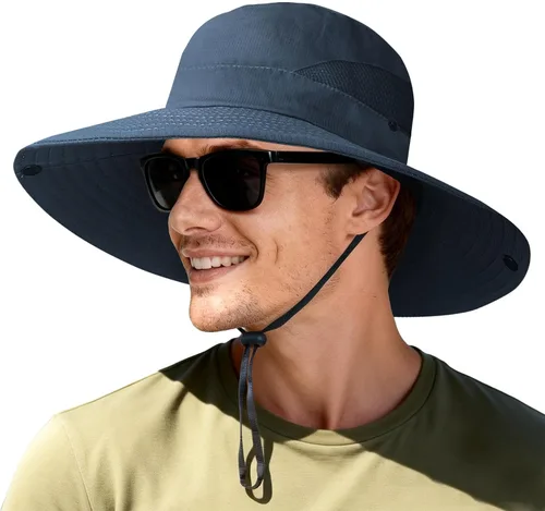 Vista 9 de NPJY Sun Bucket Hats Wide Brim Fishing Hat UPF 50+ Beige