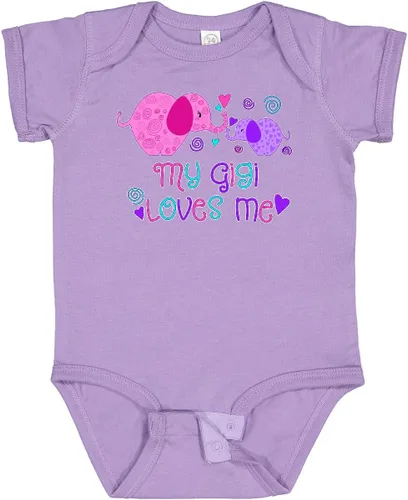 Vista 23 de inktastic My Gigi Loves Me - Body lindo de elefantes para bebé 0020 Blanco