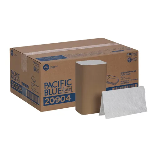 Vista 13 de Toallas de papel recicladas Pacific Blue Basic S-Fold de GP PRO (Georgia-Pacific), marrón, 23504, 250 toallas por paquete, 16 paquetes por caja