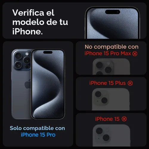 Vista 2 de Spigen GlasTR EZ FIT - Protector de pantalla de vidrio templado para iPhone 15 Pro