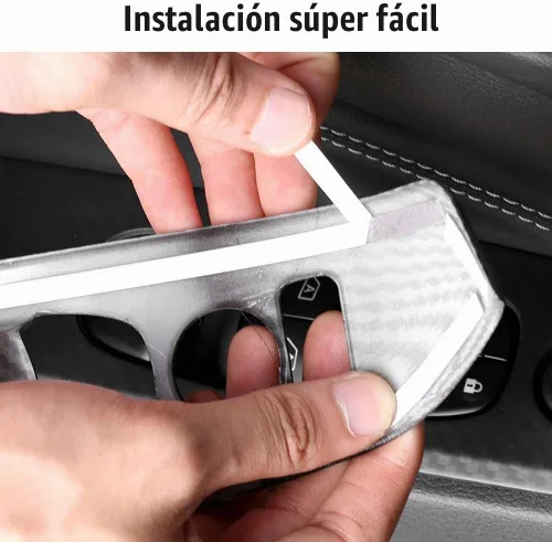 Vista 6 de XITER Interruptor de ventana de fibra de carbono ABS de 4 piezas