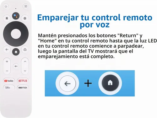 Vista 2 de Reemplazo para ONN Android TV 4K UHD Stick TV Box Control remoto - con función de voz