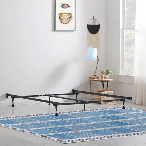 Vista 11 de Greaton, Base de cama de metal avanzada para somier y colchón, cabecero ajustable, sin ruido, sin herramientas, fácil montaje, soporte de 4 patas