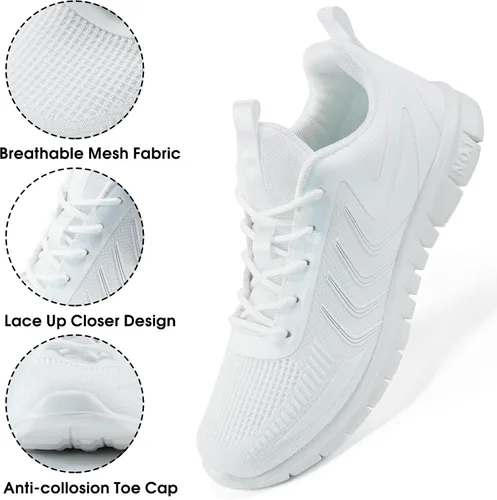 Vista 2 de Judxsious Womens Sneakers Casual Running Shoes Comfortable Tennis Shoes Women's Fashion Sneakers Lightweight Walking Shoes Breathable Athletic Gym