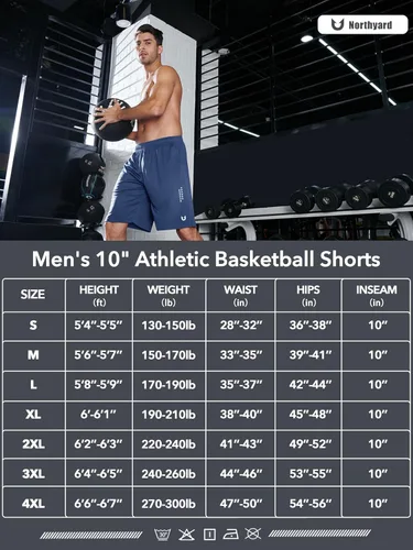 Vista 5 de NORTHYARD Pantalones cortos deportivos de baloncesto para hombre, de 5, 7, 10 pulgadas, para entrenamiento, gimnasio, secado rápido, pantalones