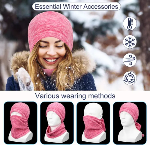 Vista 5 de mysuntown - Pasamontañas de esquí para mujer y hombre, cubrebocas de invierno, Balaclava, 22