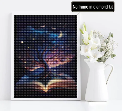 Vista 2 de Diymood Kits de pintura de diamantes 5D para adultos, kit de arte de diamantes para árbol de adultos, redondo de taladro completo, imagen de mosaico