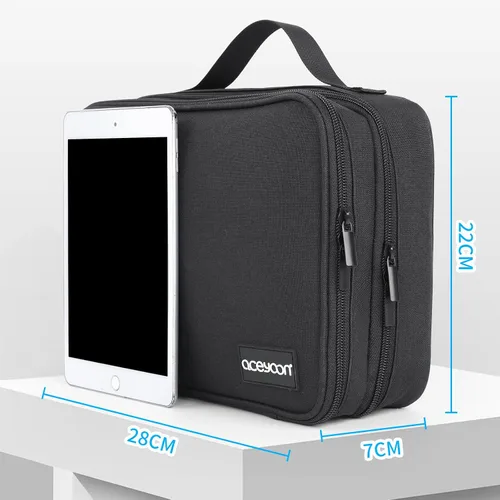 Vista 2 de aceyoon Organizador de artículos electrónicos, estuche de viaje impermeable para accesorios electrónicos, organizador de cables de viaje de 3 capas