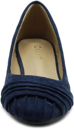 Vista 3 de Ollio - Zapatillas de mujer con piel sintética plisada de color Muliti