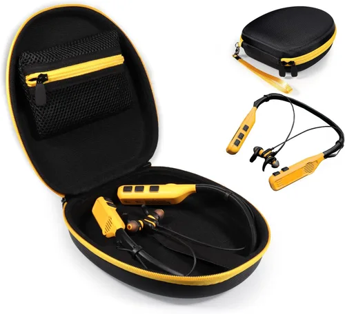 Vista 7 de Funda compatible con auriculares DEWALT con banda para el cuello y auriculares 2 en 1 con altavoces integrados (negro)
