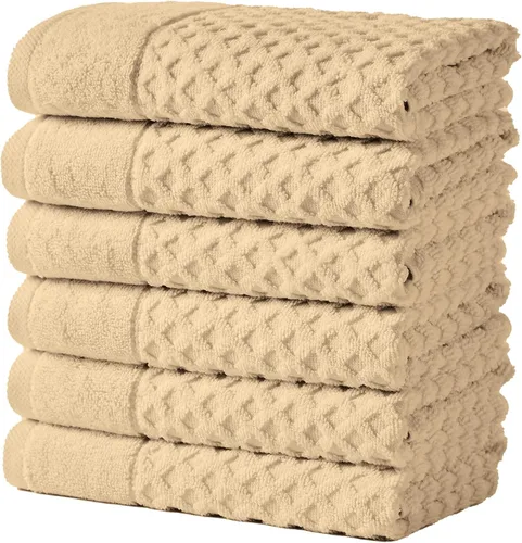 Vista 82 de Great Bay Home - Toallas de mano 100% algodón blanco, 6 toallas de baño suaves para manos, altamente absorbentes y de secado rápido, colección 01