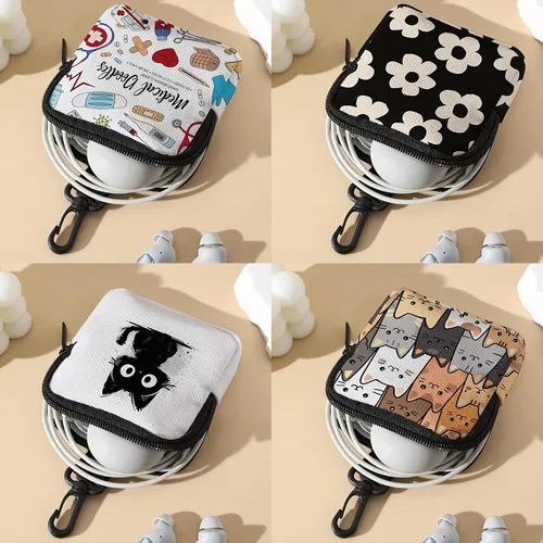 Vista 3 de Reusable Storage Pouches Data Cable Bags For Sanitary Products Electronics Accessories Portable Organizers Cable Organizers Storage Bag