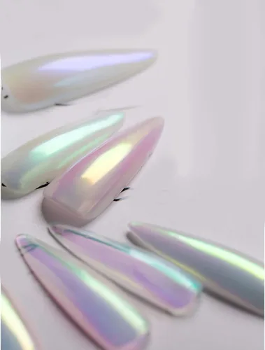 Vista 6 de Brillo holográfico para uñas, arco iris, neón, cromado, efecto de polvo de uñas, decoración de escamas, punta de polvo de uñas cromada, accesorios