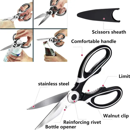 Vista 4 de Cuchillo de pesca, kit de limpieza de peces 7 piezas cuchillo de pescado, cepillo de limpieza de escamas de pescado, tijeras multifuncionales