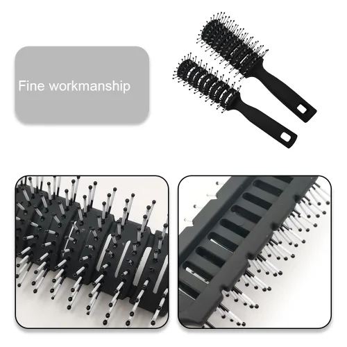 Vista 3 de Cepillo de pelo, 2 piezas de cepillo de ventilación profesional para espalda resbaladiza, cepillo antiestático desenredante para cabello húmedo