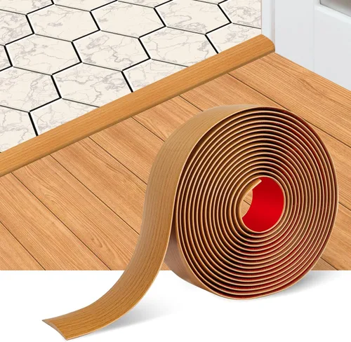 Vista 9 de Tira de transición de suelo autoadhesiva, tiras de cobertura de suelo laminado de vinilo de 1.57 pulgadas de ancho, divisores planos