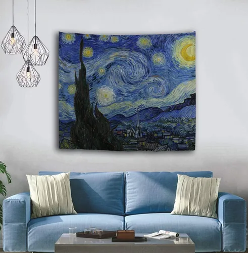 Vista 2 de WIHVE - Tapiz para colgar en la pared, de diseño floral bohemio, hippie, psicodélico, étnico, decorativo, de tela para dormitorio, decoración