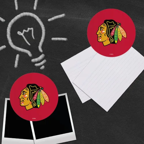 Vista 3 de Chicago Blackhawks Logo Nevera Locker Vinyl Circle Magnet Set