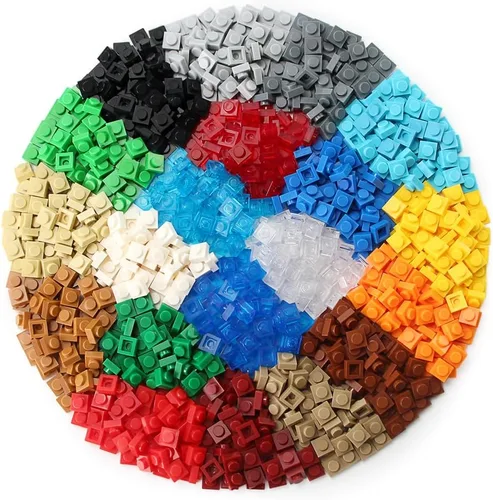Vista 2 de Basic 1000 Piezas Placa 1x1 Ladrillos Creativos 20 Colores Piezas Conjunto de Bloques de Construcción y Juego Juguete Compatible con 3024 Accesorios