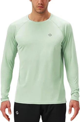 Vista 19 de NAVISKIN Camisas de protección solar UPF 50+ para hombre, de manga larga, de secado rápido, ligeras Negro
