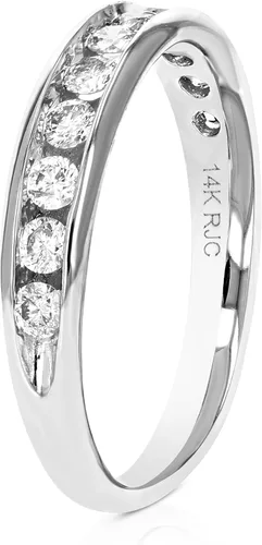 Vista 16 de VIR JEWELS Alianza de boda de diamante de 1/4 quilates a 1 cttw para mujer, anillo de boda de diamante de ajuste cómodo en juego de canales de oro