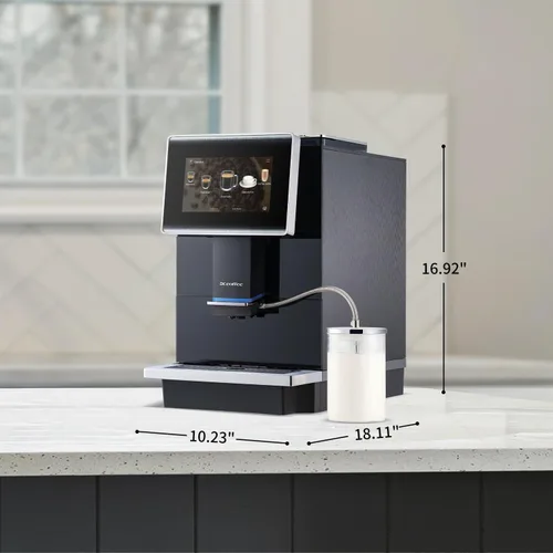 Vista 2 de DR. COFFEE C11L - Máquina de café expreso totalmente automática, 15 cafés calientes y fríos, cafetera Latte Go de limpieza automática, preparación