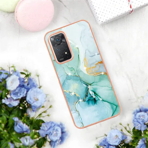 Vista 4 de Funda de teléfono para Xiaomi Redmi Note 11 Pro Clear Siliocne Edge, rosa elegante diseño de mármol para Xiaomi Redmi Note 11 Pro Funda a prueba